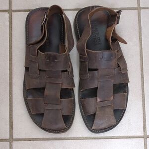 Kenneth Cole Reaction Brown Leather Fisherman Slingback Sandals